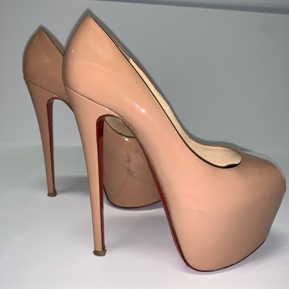 CHRISTIAN LOUBOUTIN DAFFODILE PEEP TOE 37 NUDE - Picture 9 of 12